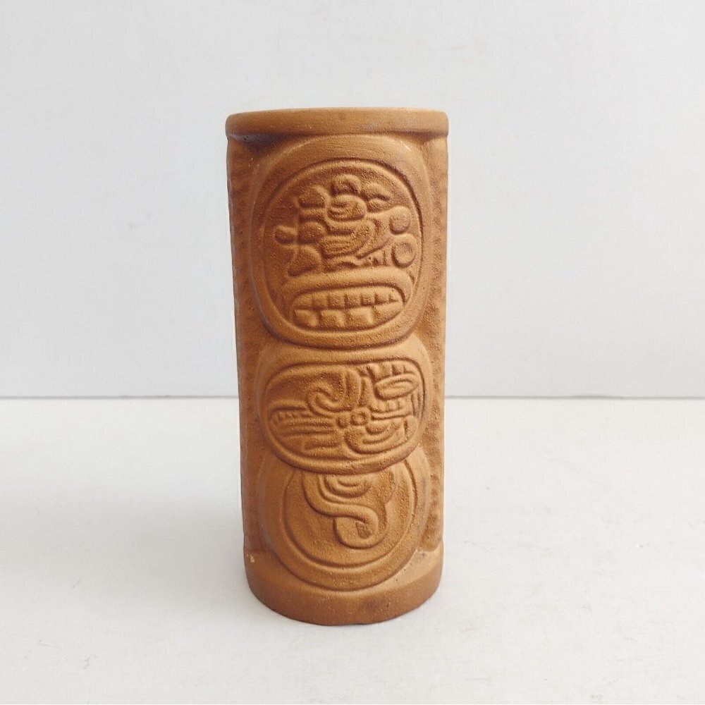 Vintage Ceramic Pottery Tiki Mug Cup Mendez Ruiz Aztec God Guatemala - Picture 3 of 11